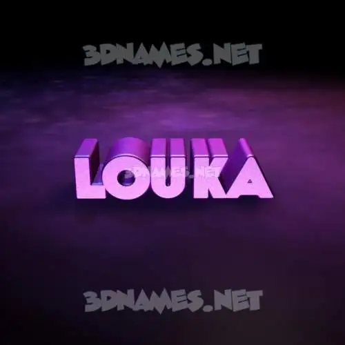 louka in Big Purple style - 3D name wallpaper