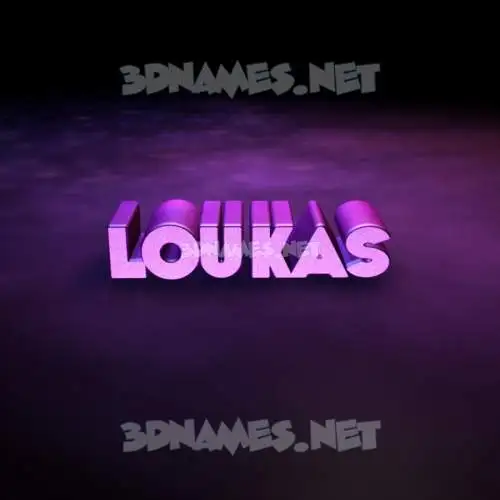 loukas in Big Purple style - 3D name wallpaper