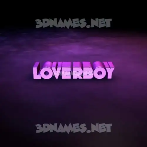 loverboy in Big Purple style - 3D name wallpaper