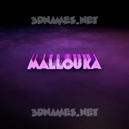 mallouka in Big Purple style - 3D name wallpaper