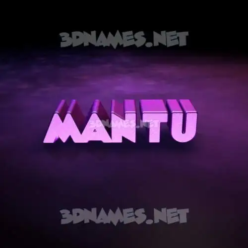 mantu in Big Purple style - 3D name wallpaper