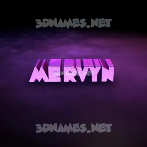 mervyn in Big Purple style - 3D name wallpaper