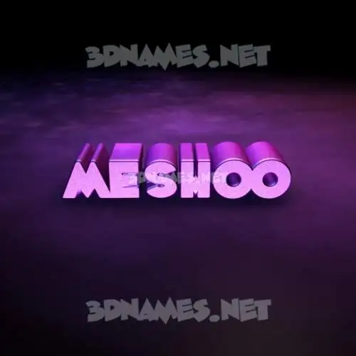 meshoo in Big Purple style - 3D name wallpaper