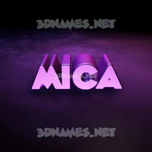 mica in Big Purple style - 3D name wallpaper mica in Big Purple style - 3D name wallpaper