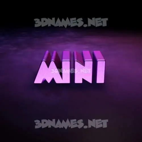 mini in Big Purple style - 3D name wallpaper mini in Big Purple style - 3D name wallpaper