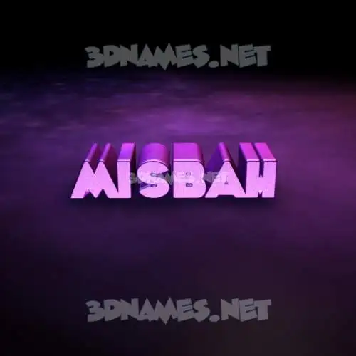 misbah in Big Purple style - 3D name wallpaper