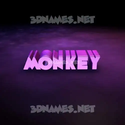 monkey in Big Purple style - 3D name wallpaper monkey in Big Purple style - 3D name wallpaper