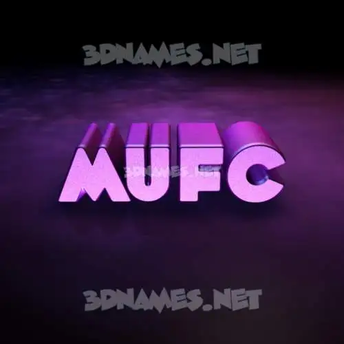 mufc in Big Purple style - 3D name wallpaper