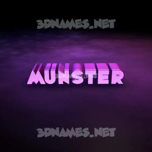 munster in Big Purple style - 3D name wallpaper