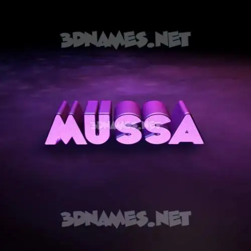 mussa in Big Purple style - 3D name wallpaper