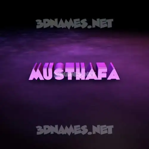 musthafa in Big Purple style - 3D name wallpaper