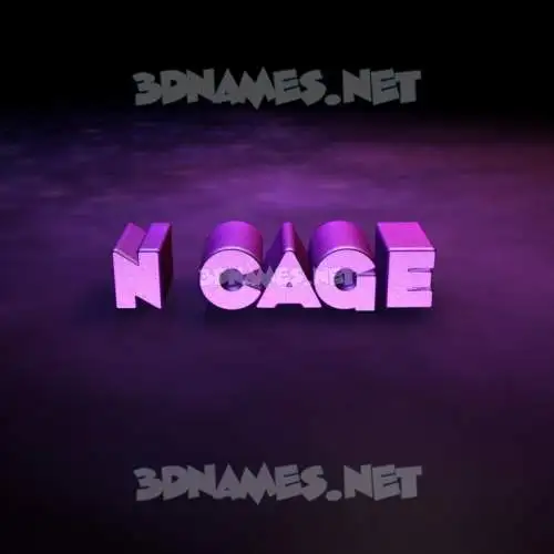 n cage in Big Purple style - 3D name wallpaper