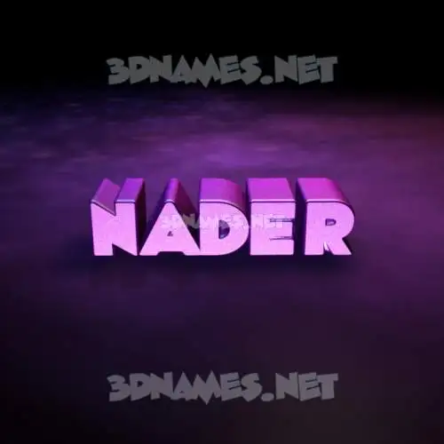 nader in Big Purple style - 3D name wallpaper