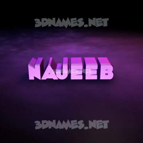 najeeb in Big Purple style - 3D name wallpaper
