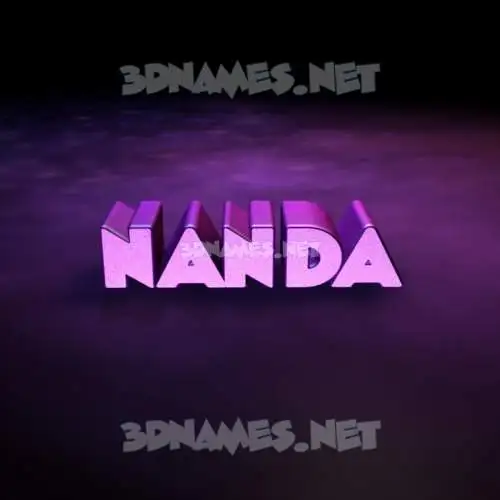 nanda in Big Purple style - 3D name wallpaper