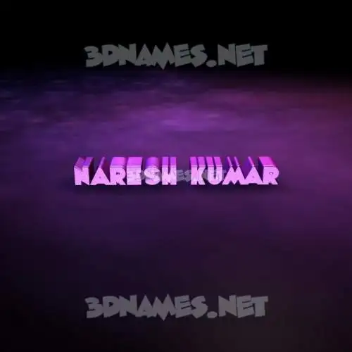 naresh kumar in Big Purple style - 3D name wallpaper