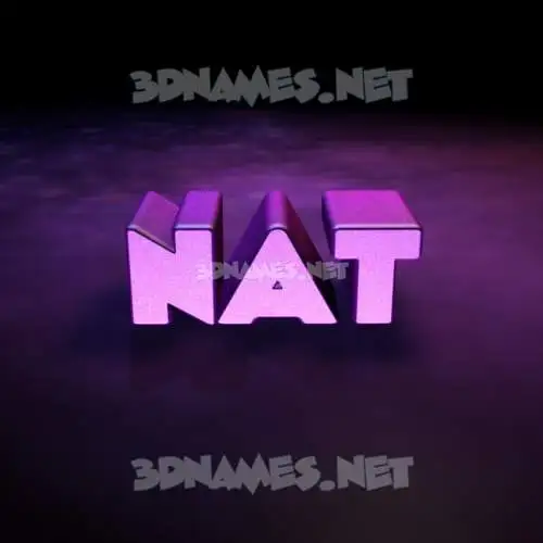 nat in Big Purple style - 3D name wallpaper
