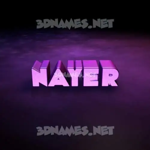 nayer in Big Purple style - 3D name wallpaper