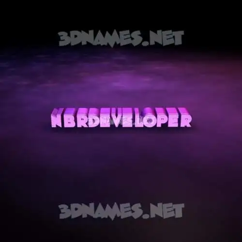 nbrdeveloper in Big Purple style - 3D name wallpaper