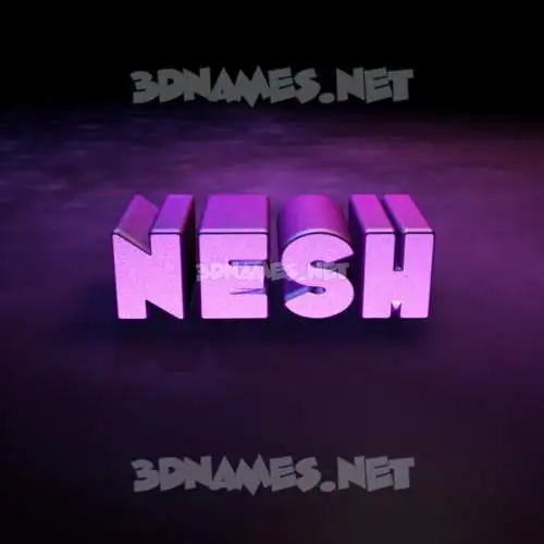 nesh in Big Purple style - 3D name wallpaper