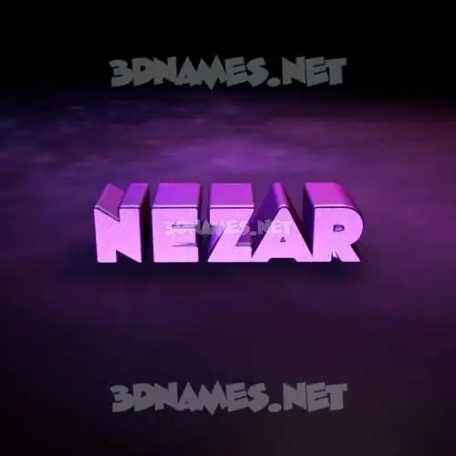 nezar in Big Purple style - 3D name wallpaper
