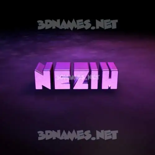 nezih in Big Purple style - 3D name wallpaper