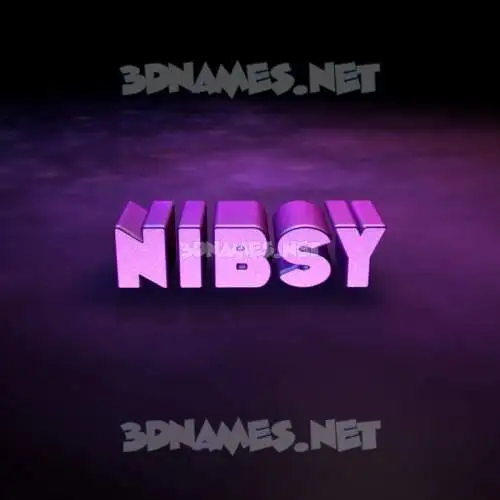 nibsy in Big Purple style - 3D name wallpaper