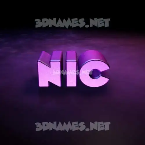 nic in Big Purple style - 3D name wallpaper