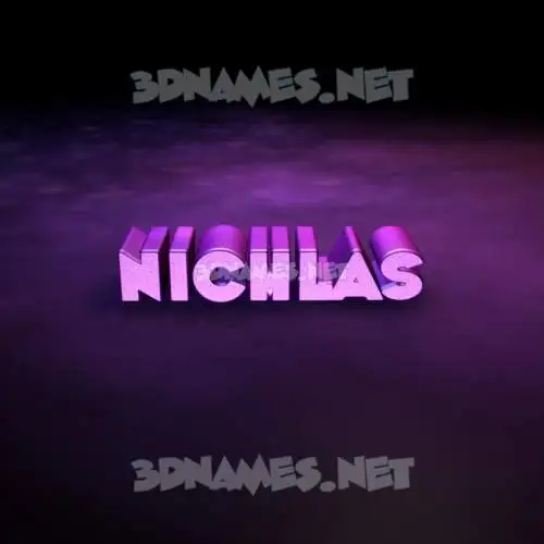 nichlas in Big Purple style - 3D name wallpaper