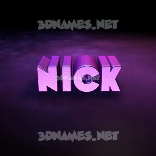 nick in Big Purple style - 3D name wallpaper