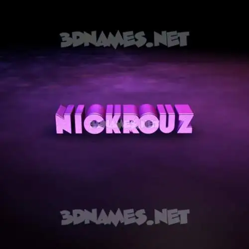 nickrouz in Big Purple style - 3D name wallpaper
