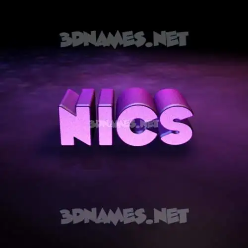 nics in Big Purple style - 3D name wallpaper