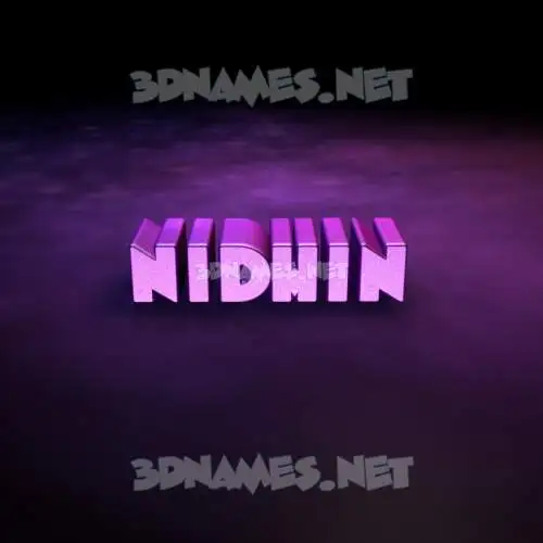nidhin in Big Purple style - 3D name wallpaper