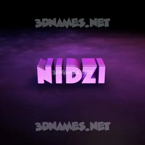 nidzi in Big Purple style - 3D name wallpaper