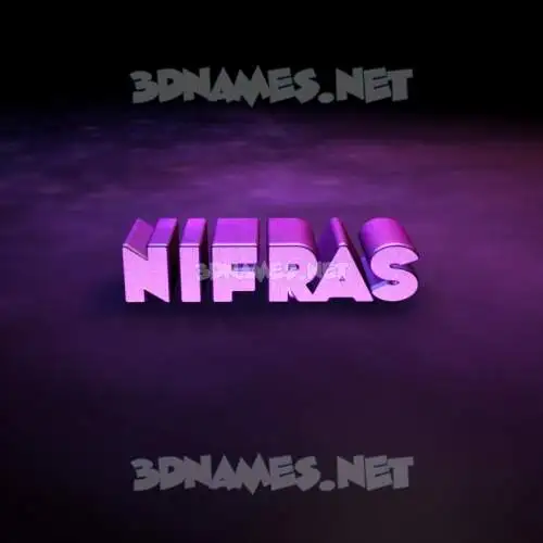 nifras in Big Purple style - 3D name wallpaper