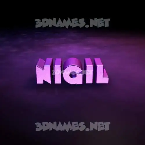 nigil in Big Purple style - 3D name wallpaper