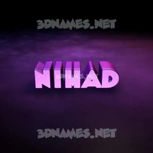 nihad in Big Purple style - 3D name wallpaper