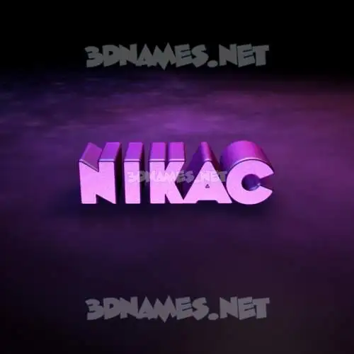 nikac in Big Purple style - 3D name wallpaper
