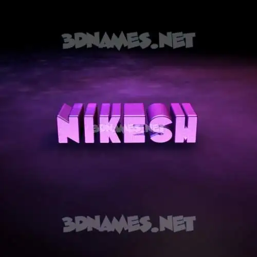 nikesh in Big Purple style - 3D name wallpaper