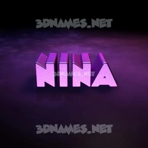 nina in Big Purple style - 3D name wallpaper