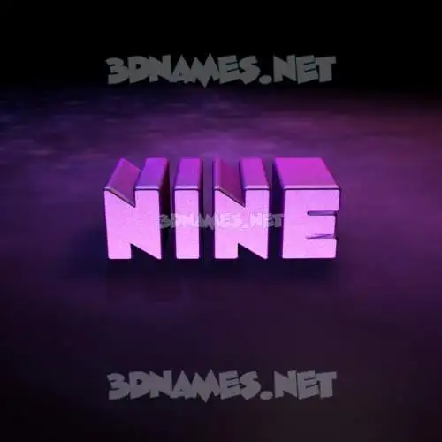 nine in Big Purple style - 3D name wallpaper