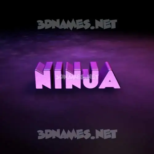 ninja in Big Purple style - 3D name wallpaper ninja in Big Purple style - 3D name wallpaper