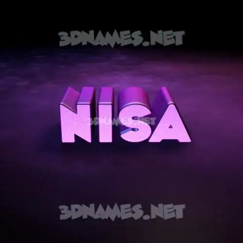 nisa in Big Purple style - 3D name wallpaper