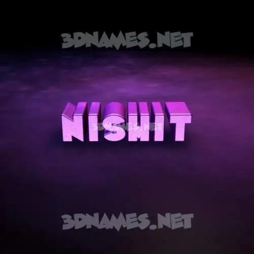 nishit in Big Purple style - 3D name wallpaper