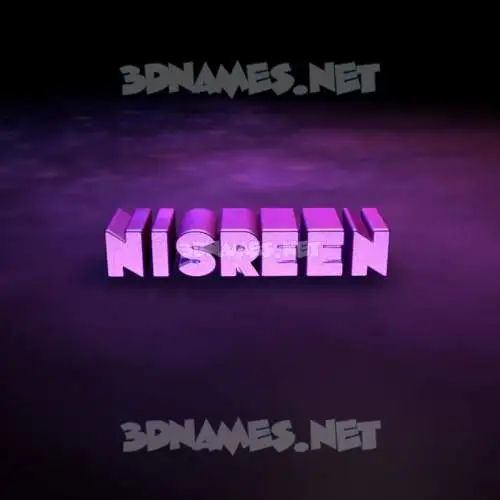 nisreen in Big Purple style - 3D name wallpaper