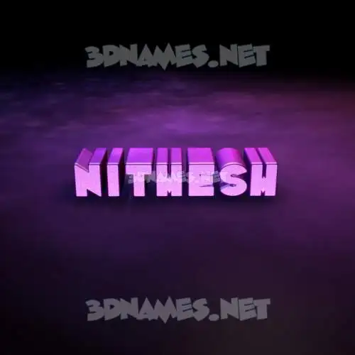 nithesh in Big Purple style - 3D name wallpaper