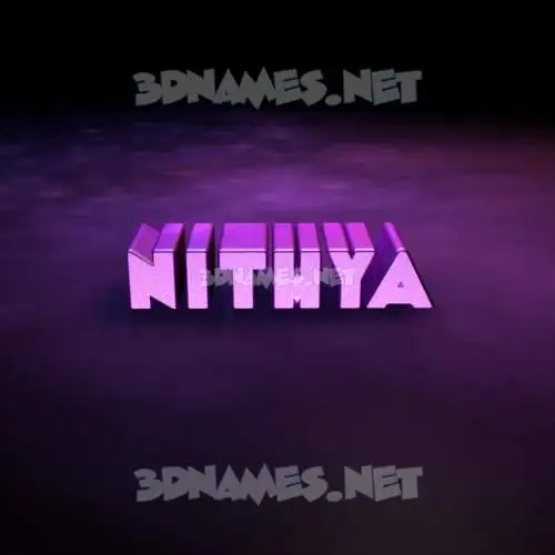 nithya in Big Purple style - 3D name wallpaper