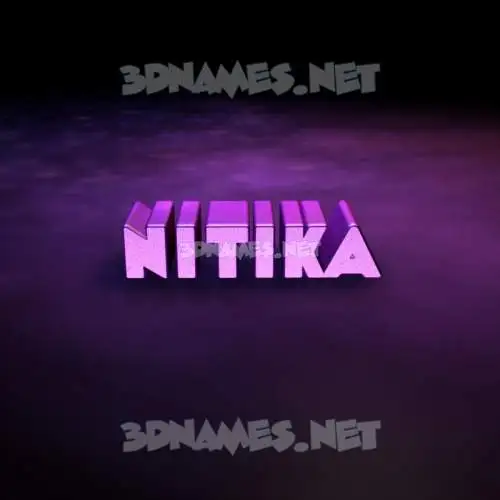 nitika in Big Purple style - 3D name wallpaper