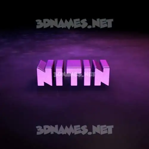 nitin in Big Purple style - 3D name wallpaper