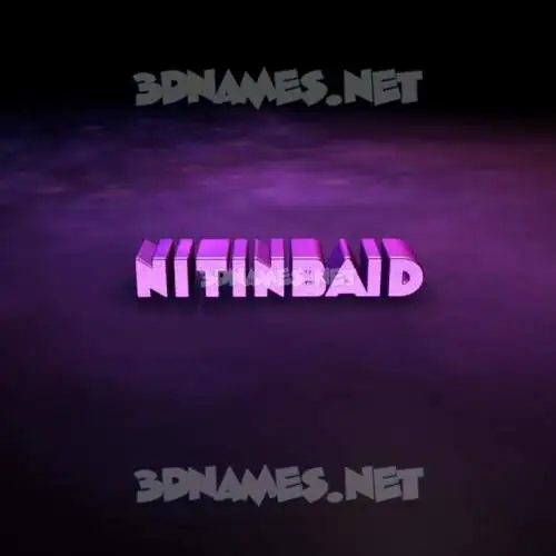 nitinbaid in Big Purple style - 3D name wallpaper